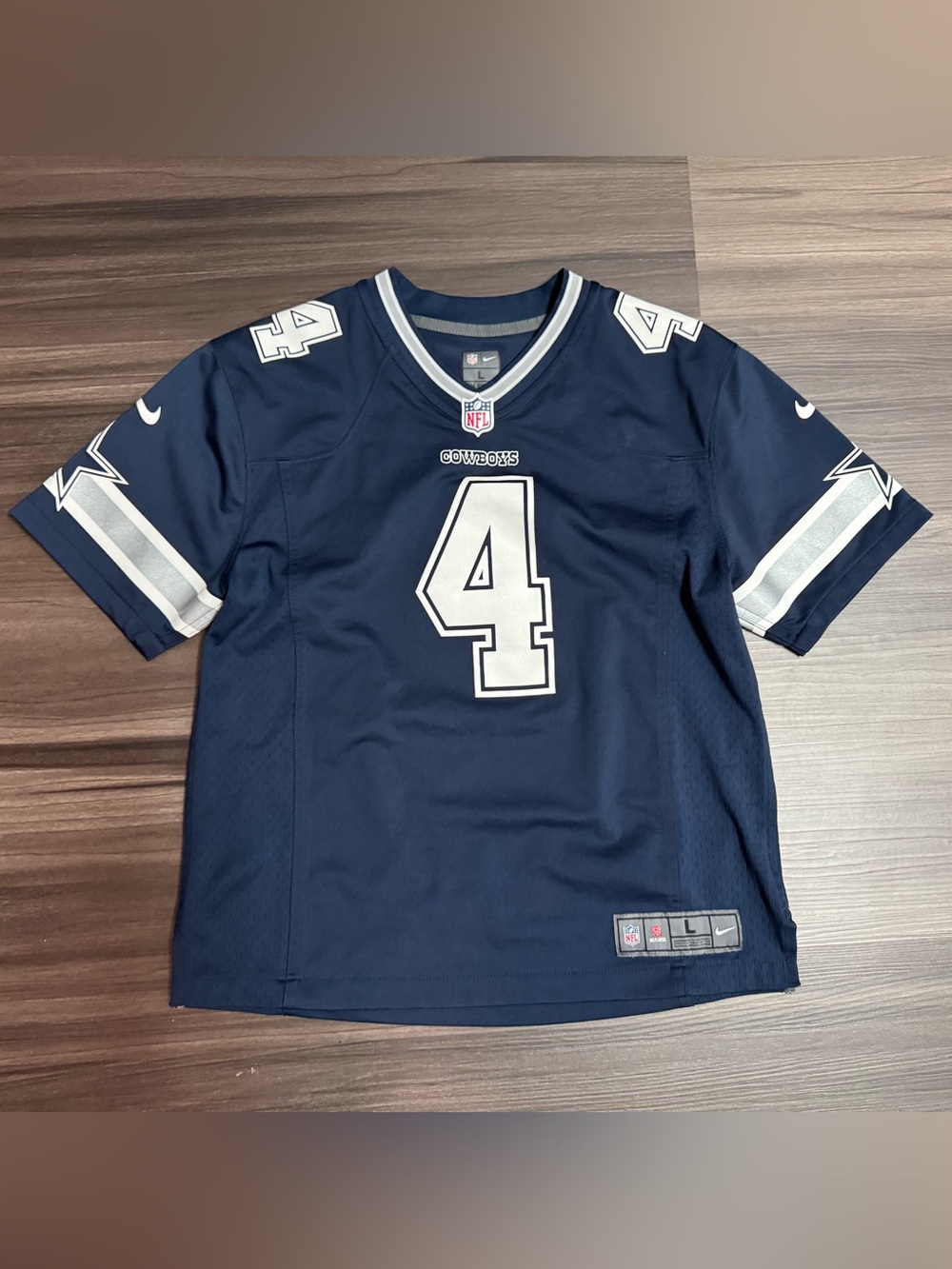Nike Dallas Cowboys Dak Prescott #4 NFL On Field Game Home Jersey YOUTH Large